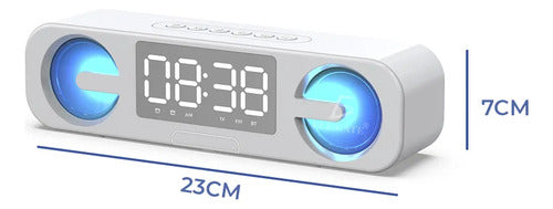 Reloj Despertador C Alarma Radio Bocina Con Luz Bluetooth