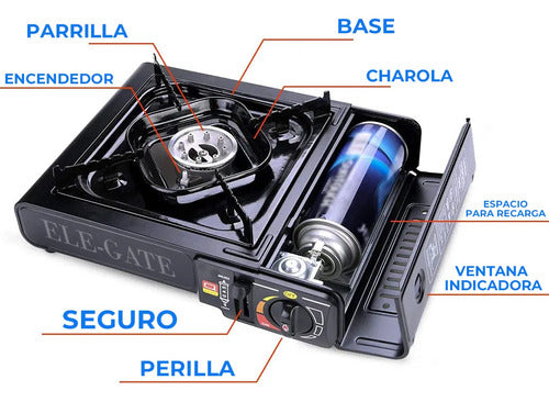 Estufa De Camping Portátil A Gas Butano - Calor Y