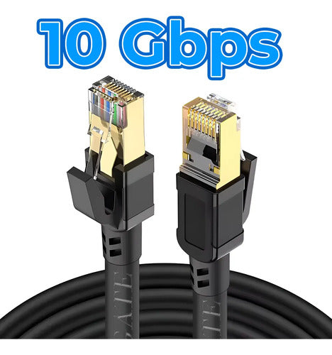 Cable Para Red Cat7 Rj45 Ethernet Utp Negro 1.5m