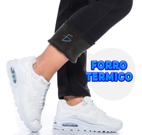 Leggin Pantalon Yoga Tiro Alto Super Stretch Forro Térmico Negro M