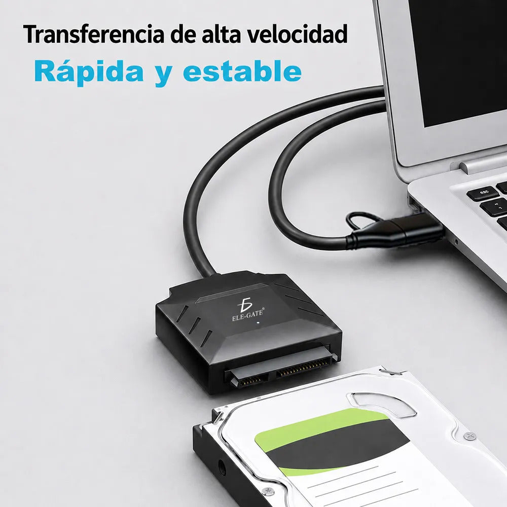 Adaptador Usb 3.0 A Sata 22 Pines Con Fuente De