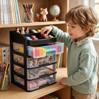 Organizador De Escritorio Con 4 Cajones Y Compartimentos