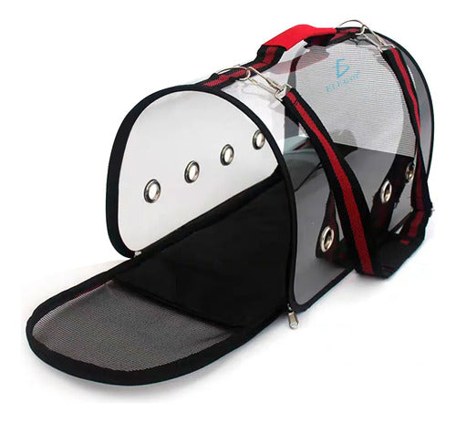Transportadora Bolsa Mascota Tipo Arco Perro Gato Viaje Rojo