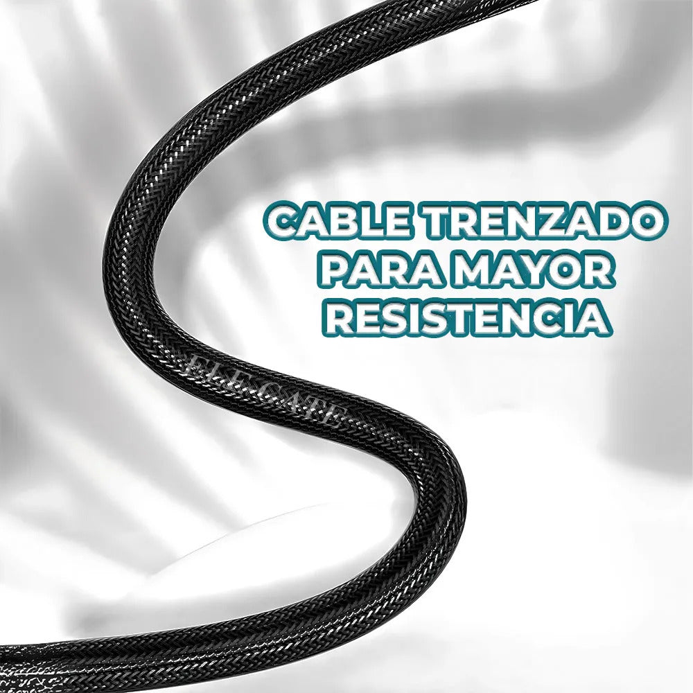 Cable De Cordón Entrelazado 1m Tipo C 3a Con Adaptador