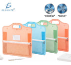 Carpeta Portadocumentos Transparente 35 X 41 Cm Con Asa Y Azul