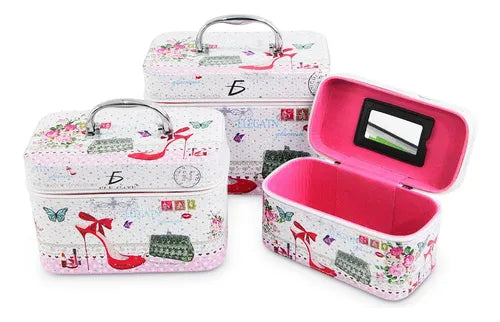 Cosmetiquera Neceser Estampado Kit De 3 Pzas