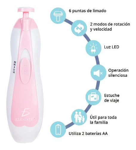 Cortaúñas Eléctrico Para Bebé 8 En 1