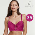 Brasier Con Encaje Trasparente De Espalda Copa Completa Salmón M