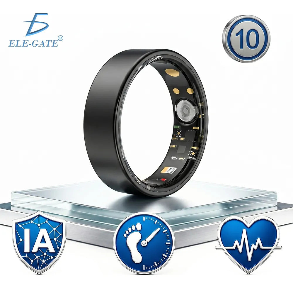 Anillo inteligente negro talla 10 con SPO2