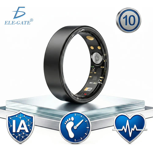 Anillo inteligente negro talla 10 con SPO2