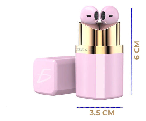 Elegate Auriculares Bluetooth Para Mujer Tipo Lápiz Labial Blanco