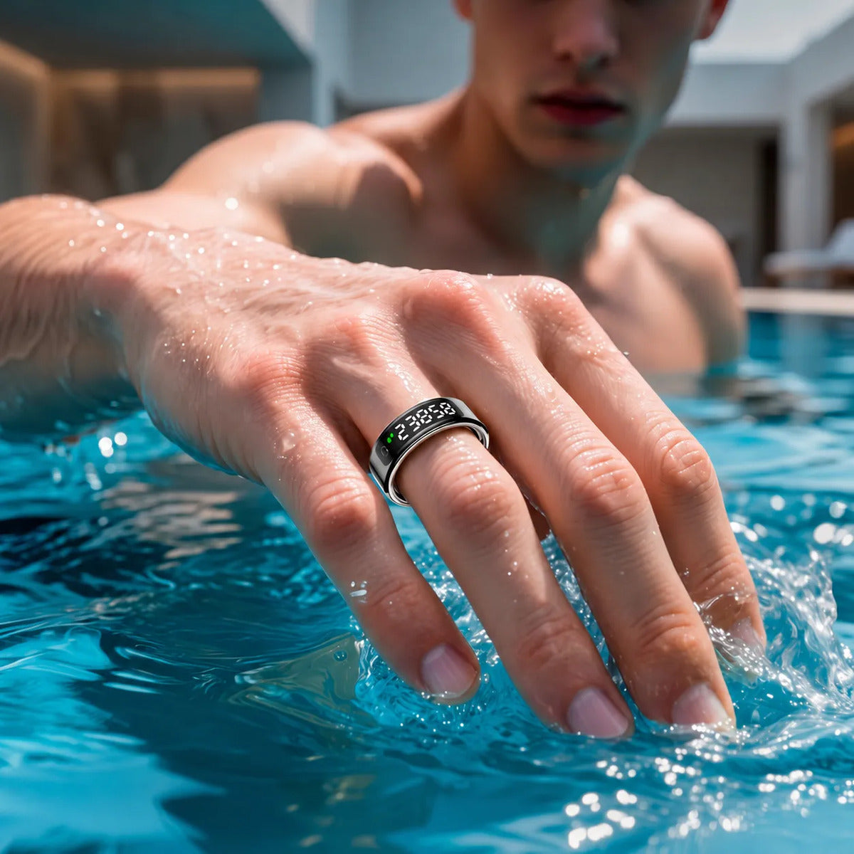 Anillo inteligente negro talla 10 con pantalla