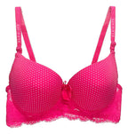 Brasier Con Diseño De Puntos Con Espalda De Encaje Fucsia M