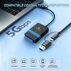 Adaptador Type C Usb 3.1 Gen2 A M.2 Nvme + Sata 2.5 3.5