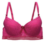 Brasier con encaje y push up con tirantes ajustables fucsia M