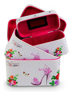 Cosmetiquera Neceser Estampado Kit De 3 Pzas Viaje Estuche