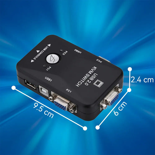 Switch Kvm Usb Vga Para 2 Computadoras Teclado Mouse Y