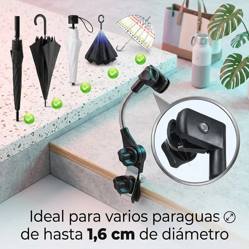 Soporte Ajustable Para Paraguas De Bicicleta Y Carriola Con