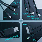 Cable De Carga Usb 10 En 1 Portátil Y Compatible Con Varios