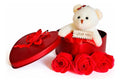 Corazon De Lata Con Osito Decorativo Y Rosas De Jabón Regalo