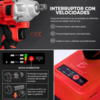 Kit Pistola Impacto Llave Inalámbrica Batería Atverce