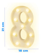 Numero 8 En 3d De Luz Led Luz Cálida