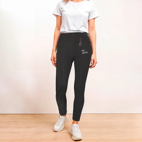 Pantalón Elástico Con Forro Térmico Estilo Ejecutivo Negro Xxxl