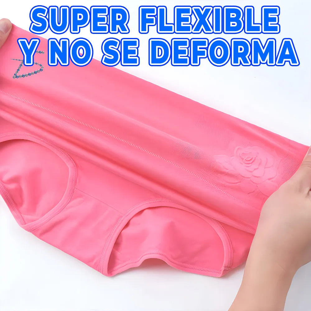 Ropa interior de cintura alta para mujer rosa XXL