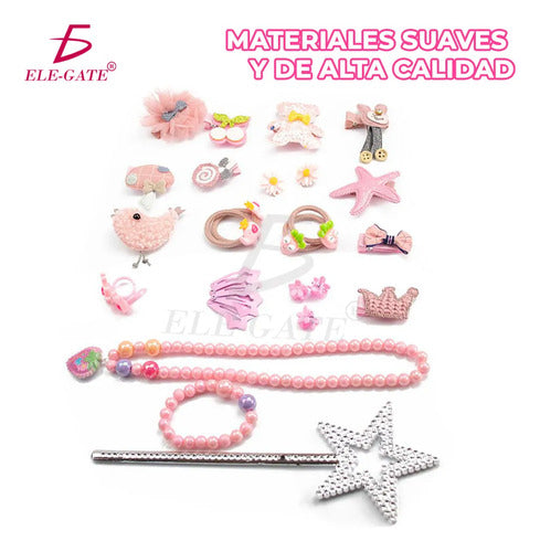 Conjunto De Accesorios De Cabello Para Princesas Niñas 28