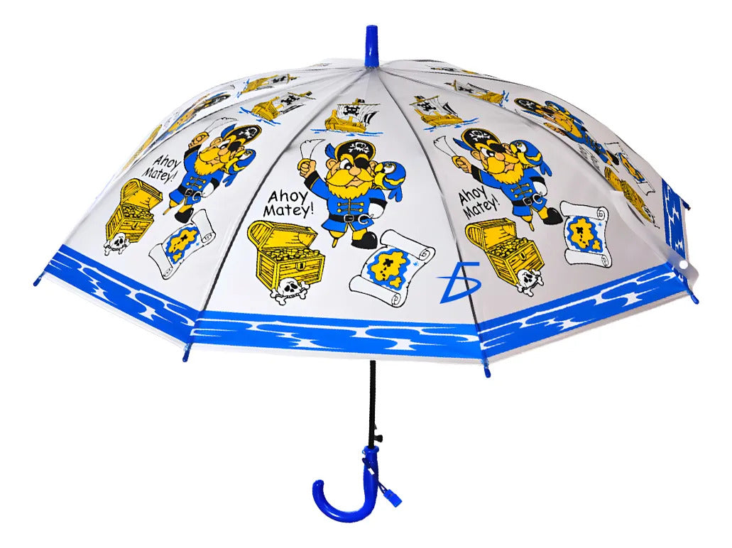 Paraguas Trasparente Impermeable Con Diseño De Piratas