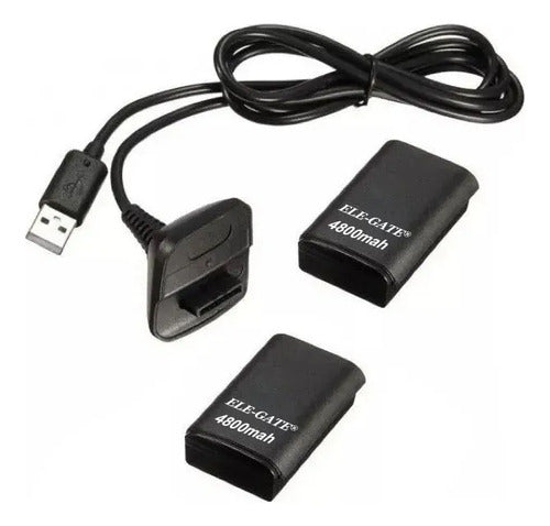 Kit Bateria Cargador Cable Carga Y Juega 360 2 Bateria