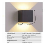 Lampara arbotante LED 7W luz blanco cálido pared interior