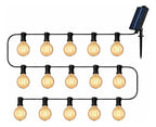 Guirnalda Solar G40 De 15 M Con 15 Focos Y 1 De Repuesto Negro
