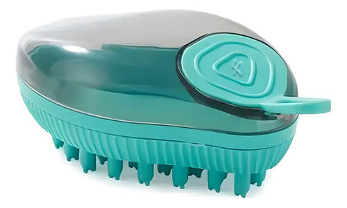 Cepillo de baño con jabonera rellenable para gatos y perros