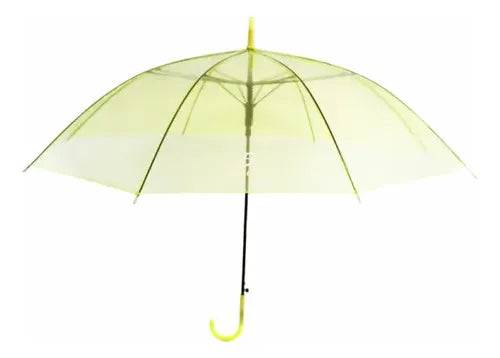 Sombrilla Paraguas Transparente De Colores Amarillo