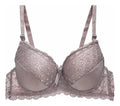Brasier Con Encaje Trasparente De Espalda Copa Completa Beige M