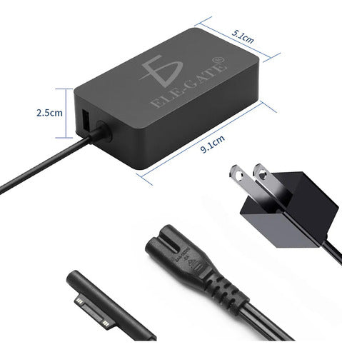 Cargador De 65w Y 15v 4a Para Microsoft Surface Con Puerto