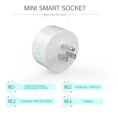 Smart Plug Socket Wifi Conector Inteligente Google Alexa Color Blanco Ele-gate