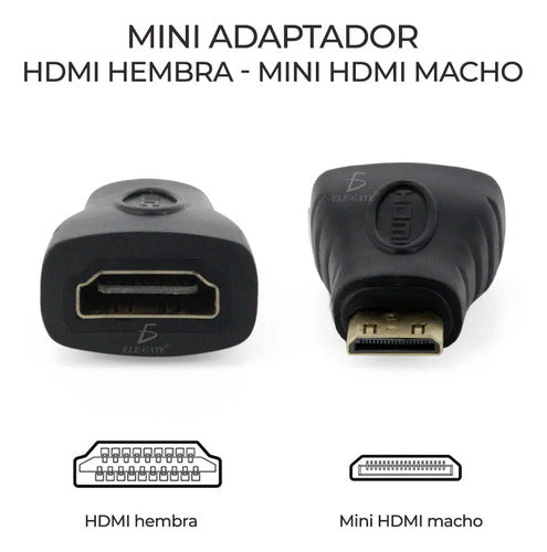 Adaptador Hdmi Hembra Mini Hdmi Macho