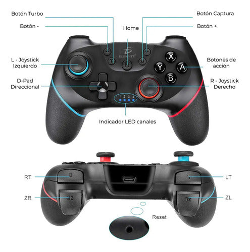 Control Bluetooth Compatible Con Nintendo Switch Con