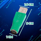 Adaptador Convertidor Usb 2.0 Tipo A Macho A Para Ps2 Hembra Negro