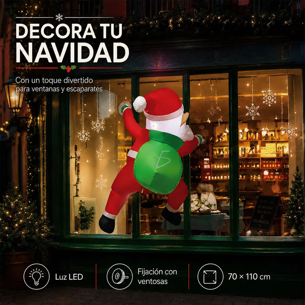 Santa Claus Inflable Con Luz Led Y Ventilador Usb
