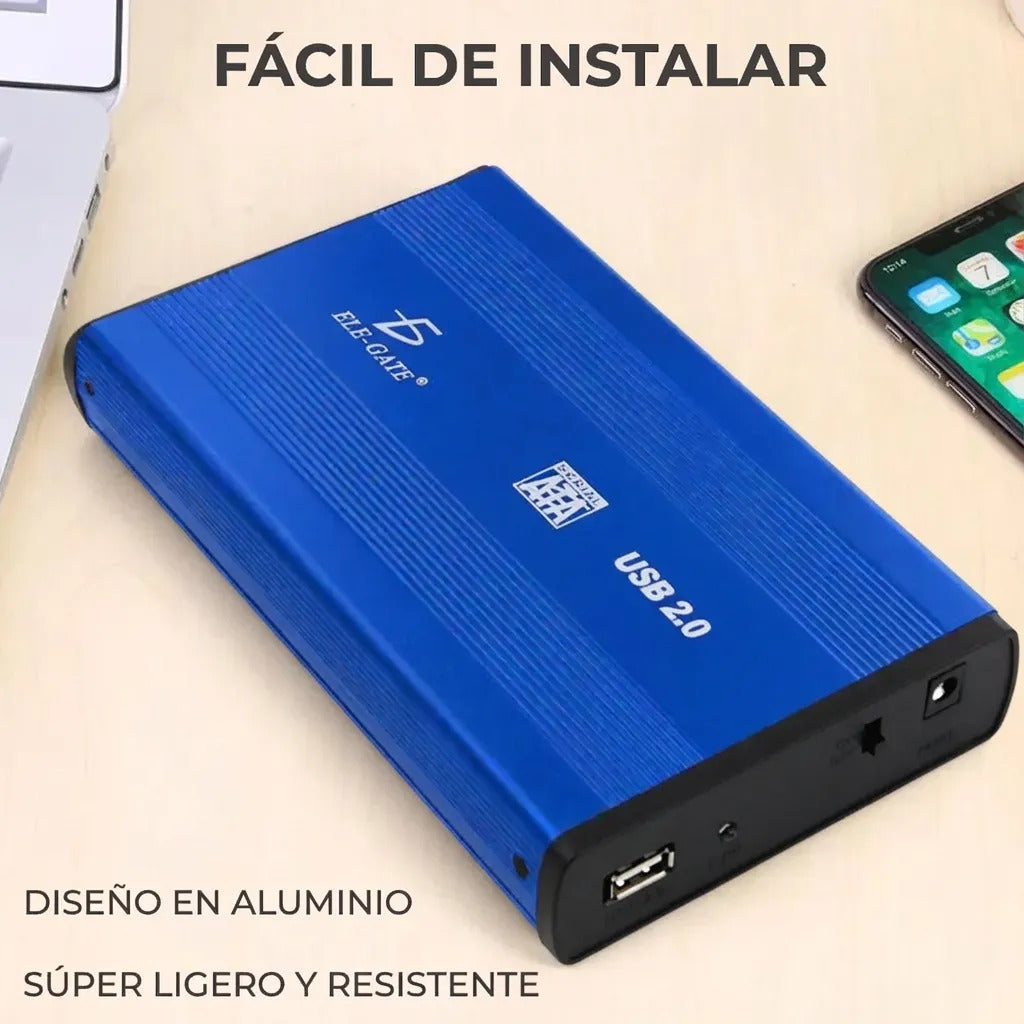 Gabinete Case Disco Duro Sata 3.5 Usb Externo 2.0 Azul