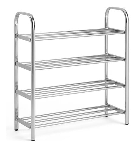 Organizador De Zapatos De 4 Niveles De Acero Inoxidable Plata