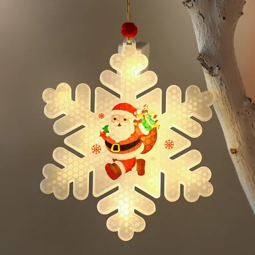 Colgante luminoso de luz LED con motivos de Navidad con amarillo