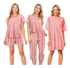 Set De 4 Piezas De Pijamas Ligeras Kawaii Frescas Y Casuales Beige Xl