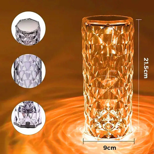Lámpara 3d De Cristal Acrílico Control Táctil 16 Colores