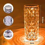 Lámpara 3d De Cristal Acrílico Control Táctil 16 Colores