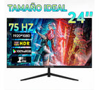 Monitor Full Hd 1920x1080 24 Pulgadas Flat Gamer 75hz