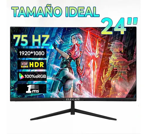 Monitor Full Hd 1920x1080 24 Pulgadas Flat Gamer 75hz